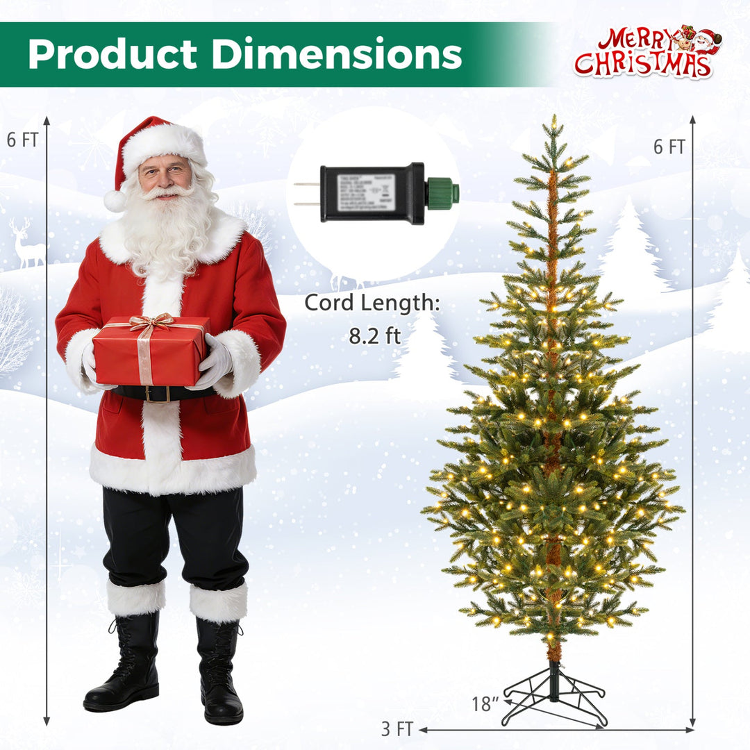 6 FT Pre-Lit Artificial Christmas Tree with 250 LED Lights