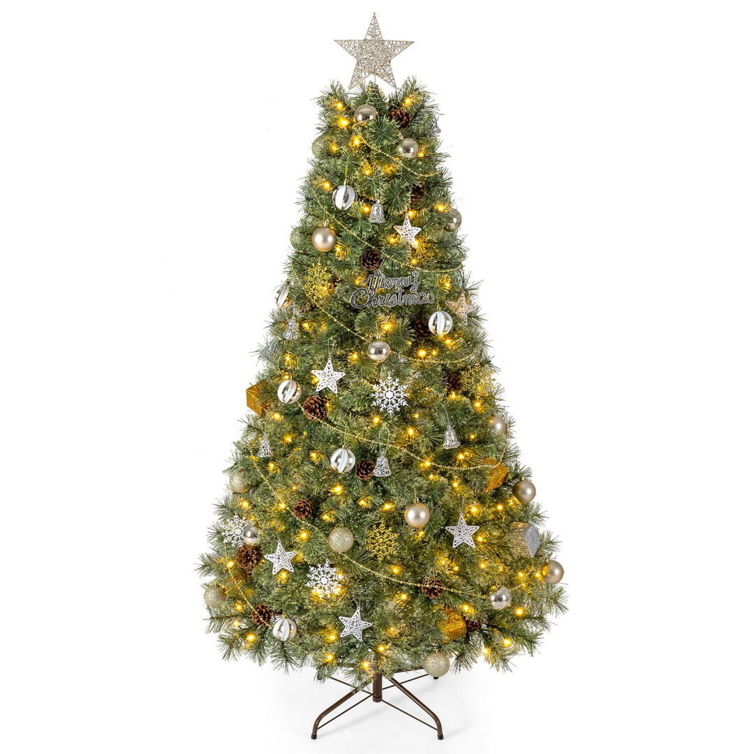 6 Artificial Christmas Tree Hinged Fully-Decorated with 238/360/524 Blossom Pine Needles