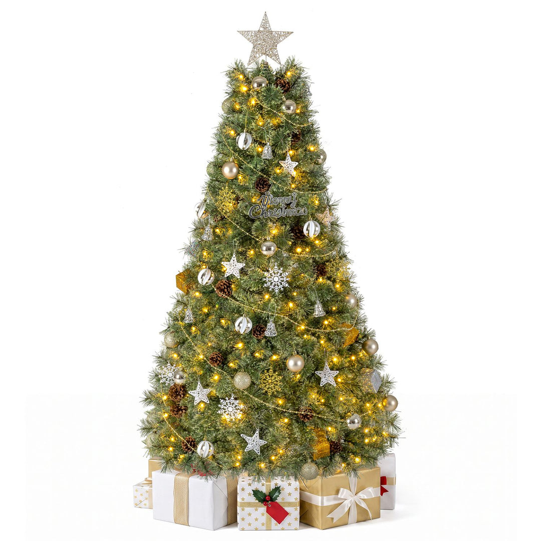 6 Artificial Christmas Tree Hinged Fully-Decorated with 238/360/524 Blossom Pine Needles