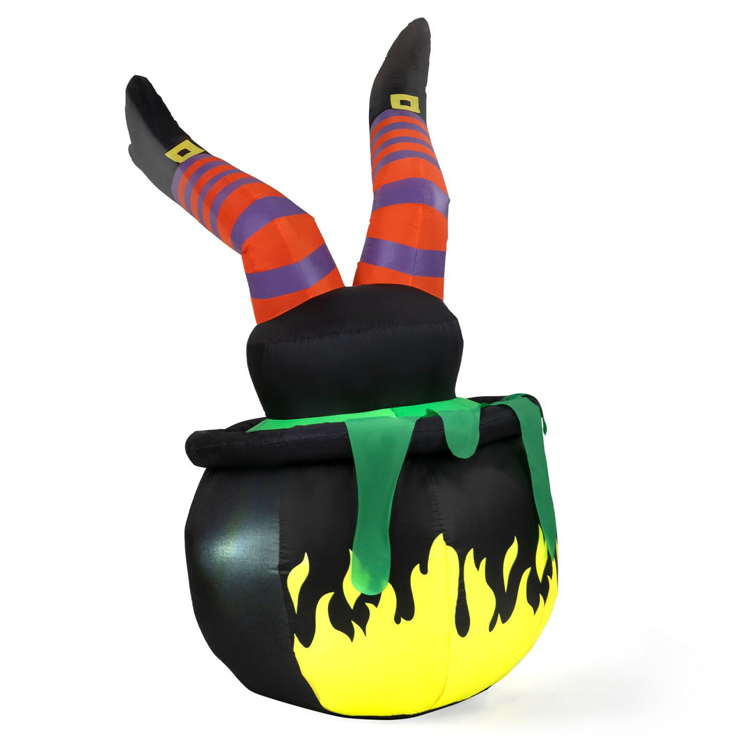 6 FT Animated Halloween Inflatable Kicking Witch with LED Light