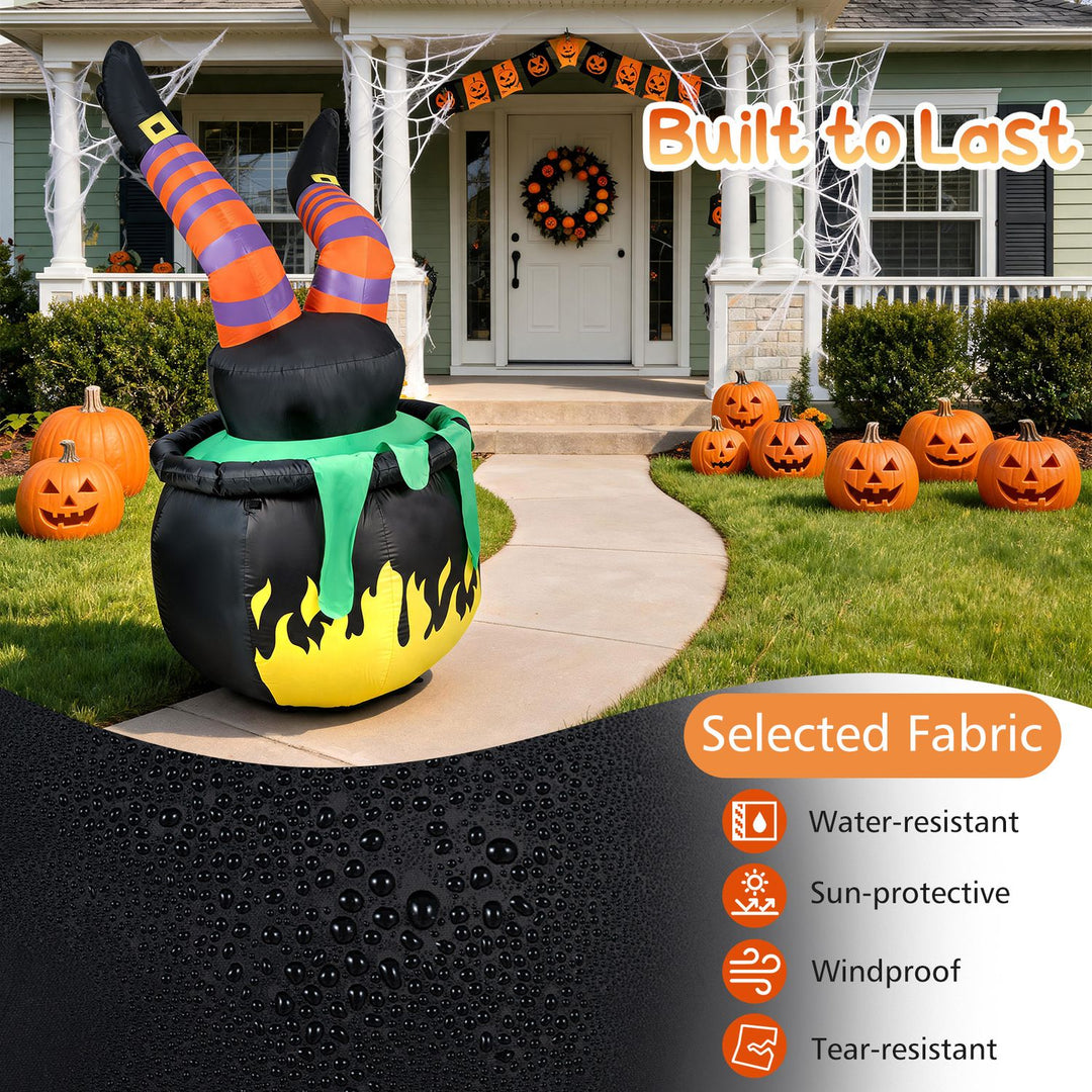 6 FT Animated Halloween Inflatable Kicking Witch with LED Light