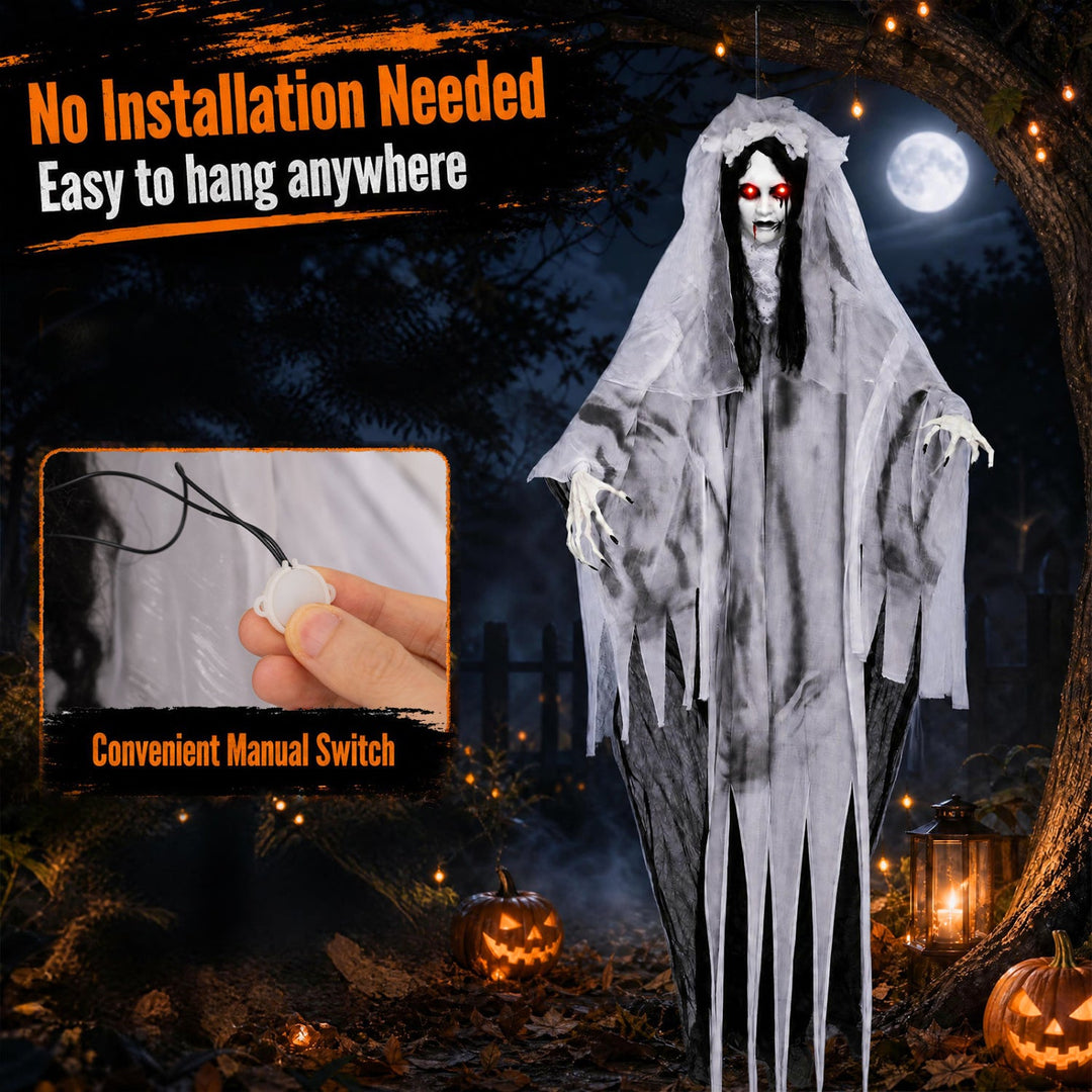 6 FT Ghost Bride Halloween Decoration with Sound & Lights