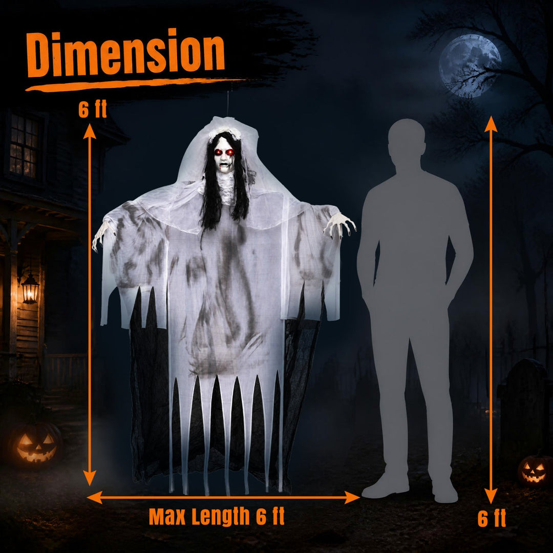6 FT Ghost Bride Halloween Decoration with Sound & Lights