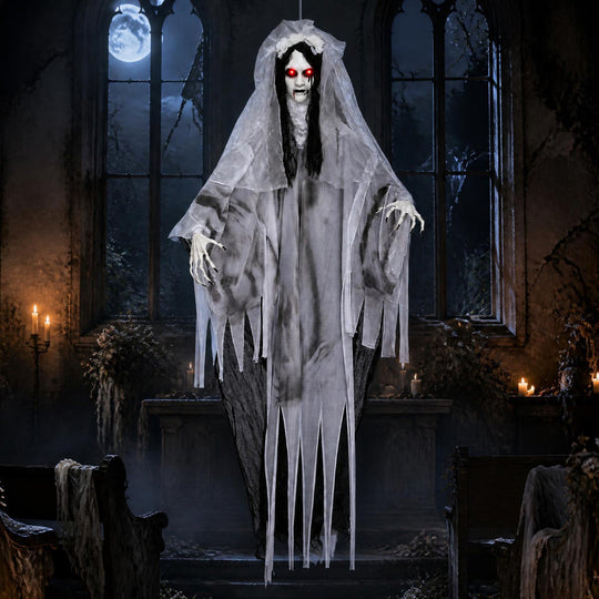 6 FT Ghost Bride Halloween Decoration with Sound & Lights