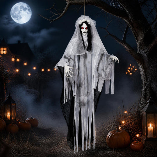 6 FT Ghost Bride Halloween Decoration with Sound & Lights