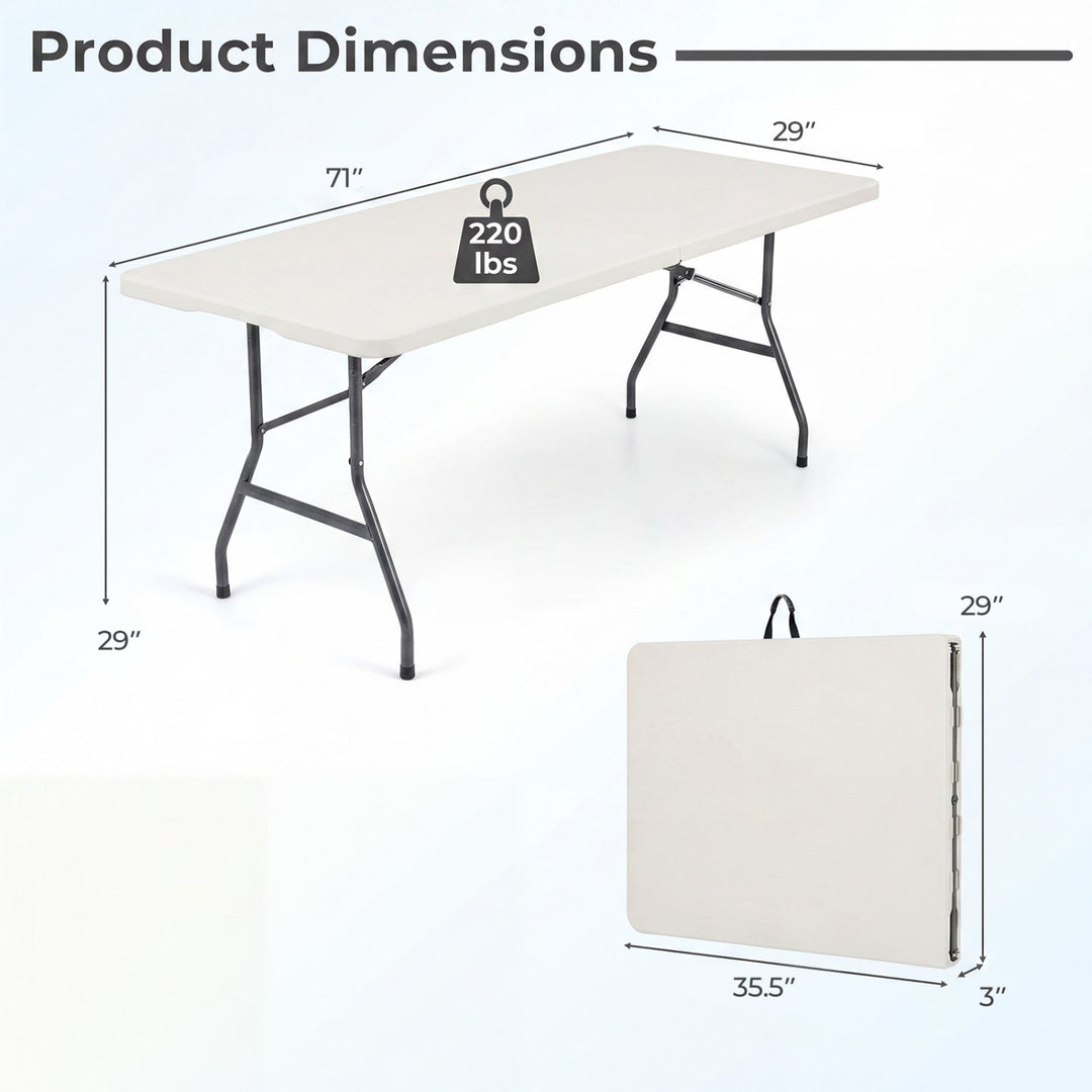 6 FT Fold-in-Half Camping Table with Carrying Handle