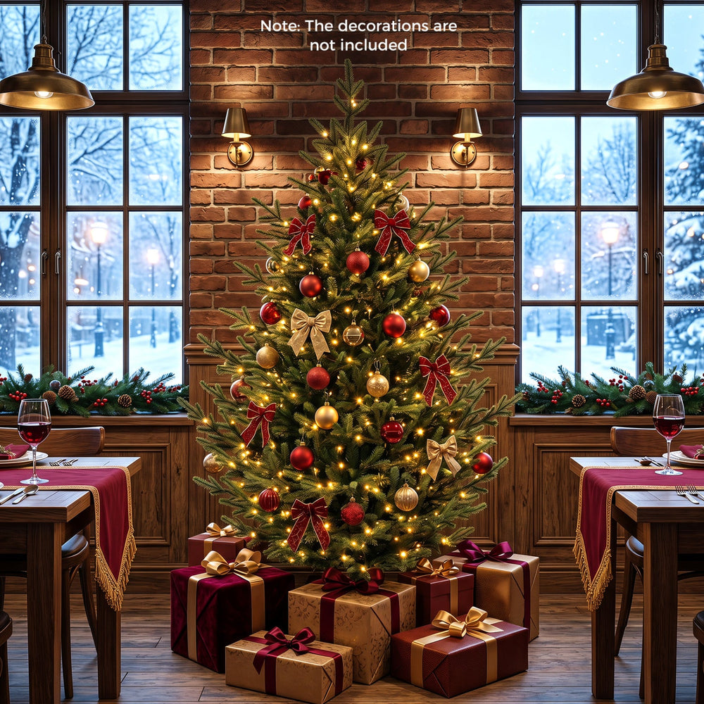 6 FT Pre-Lit Artificial Christmas Tree with 240 LED Lights