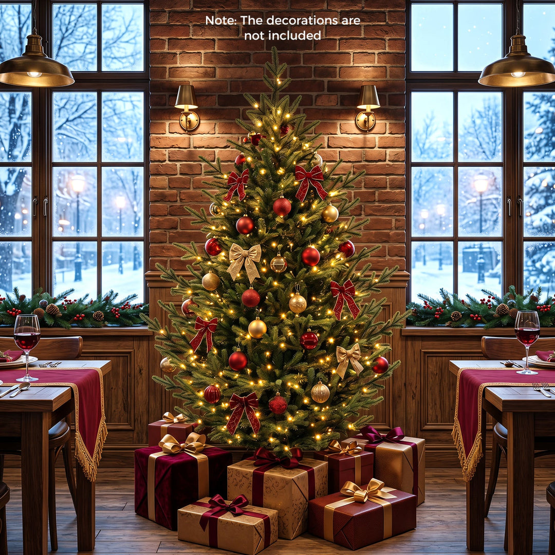 6 FT Pre-Lit Artificial Christmas Tree with 240 LED Lights