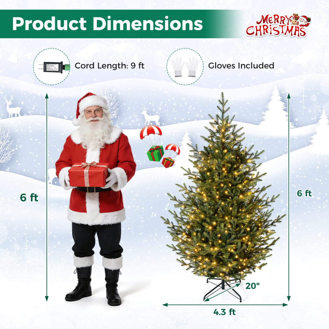 6 FT Pre-Lit Artificial Christmas Tree with 240 LED Lights