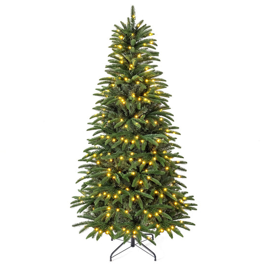 6 FT Pre-Lit Artificial Christmas Tree with 3 Gift Boxes and 780 Lush Branch Tips