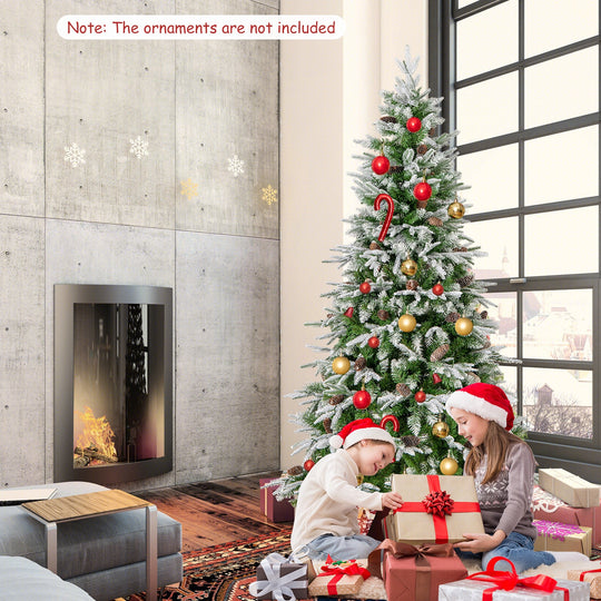 6/7.5/9 FT Pre-Lit Artificial Christmas Tree with 765/1135/1871 Tips and 280/470/690 Warm-White LED Lights