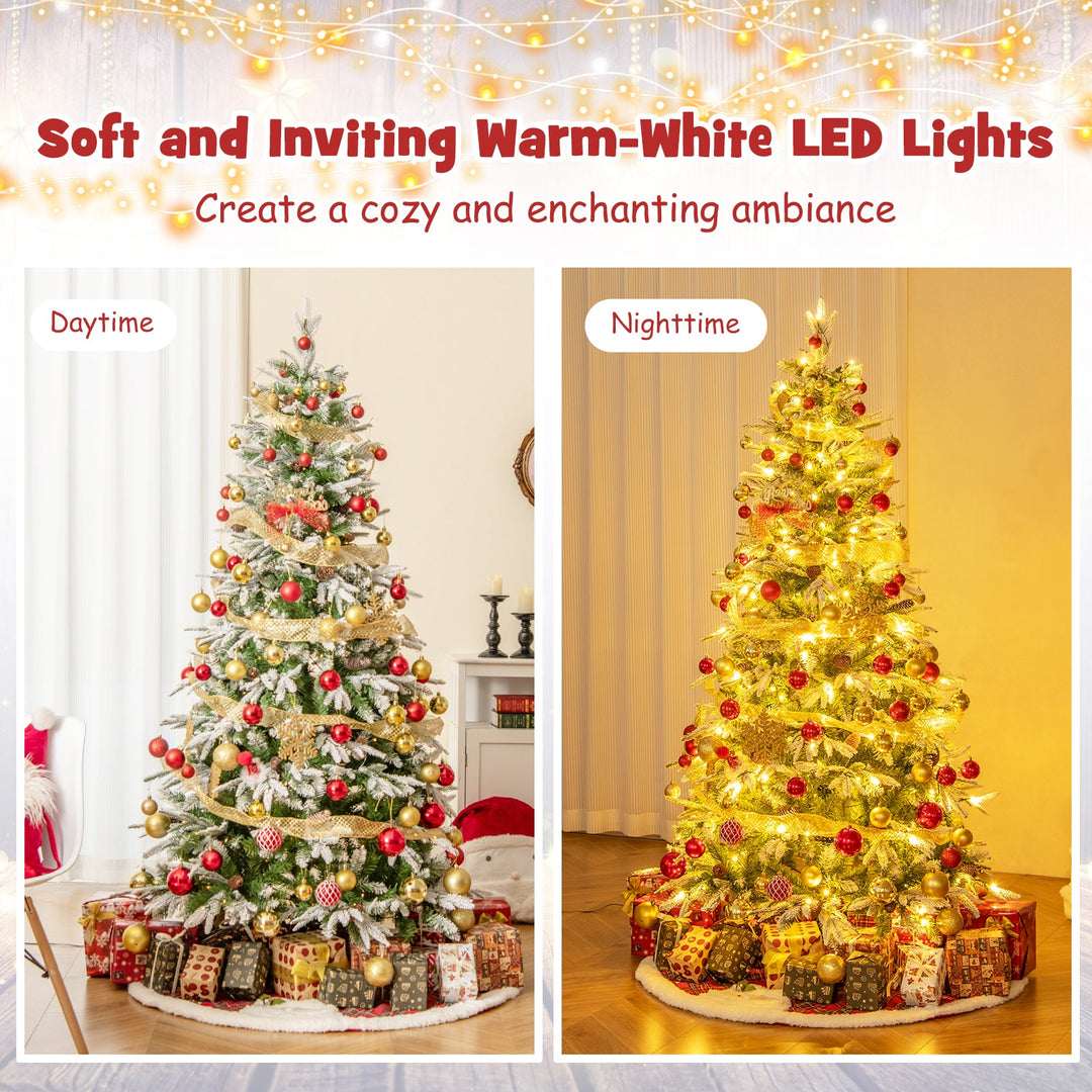 6/7.5/9 FT Pre-Lit Artificial Christmas Tree with 765/1135/1871 Tips and 280/470/690 Warm-White LED Lights