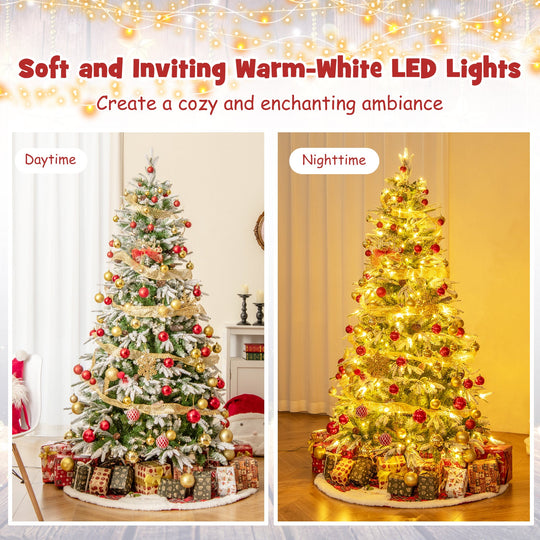 6/7.5/9 FT Pre-Lit Artificial Christmas Tree with 765/1135/1871 Tips and 280/470/690 Warm-White LED Lights