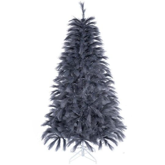 6 FT Pre-Lit Christmas Tree with Feather-Inspired Branch Tips