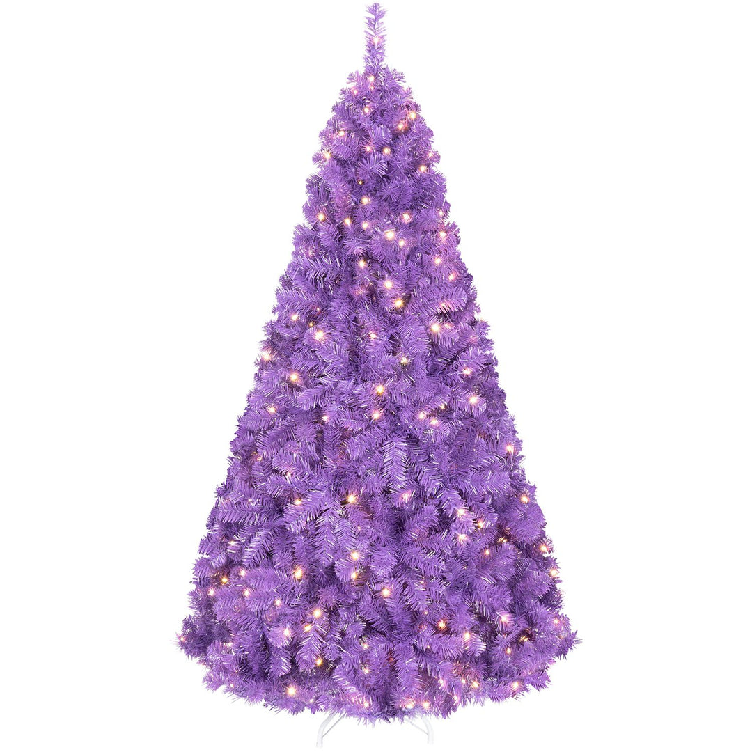 6 FT Pre-Lit Purple Christmas Tree with 500/250/140/750 Warm White LED Lights