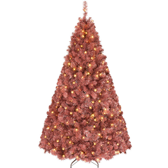 4.5 FT Pre-Lit Red Christmas Tree with 500/250/140/750 Warm White LED Lights