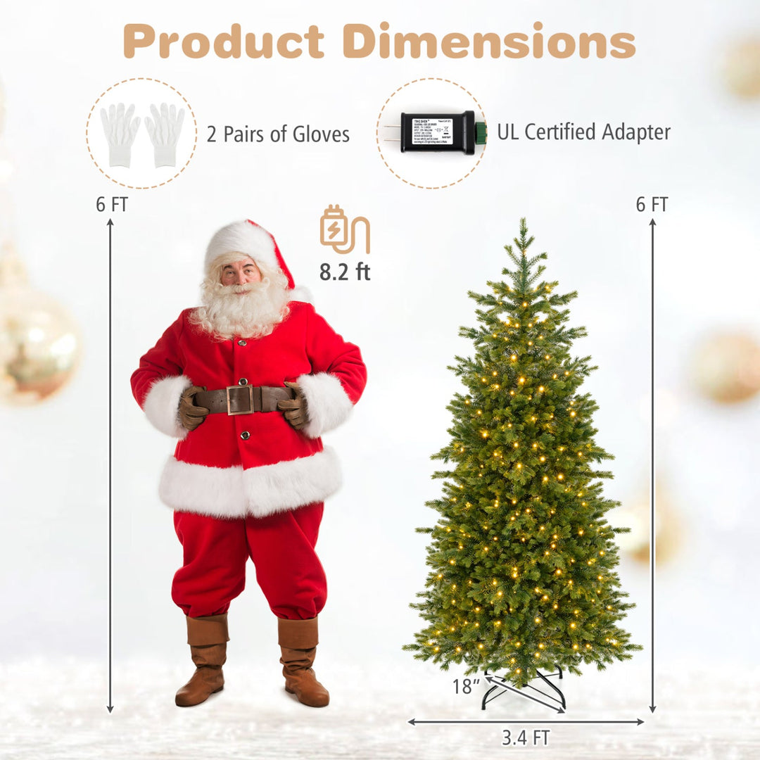6 FT Pre-Lit Christmas Tree with 250 Dimmable LED Lights