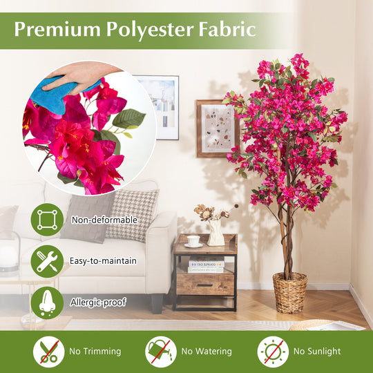 6 Feet Artificial Bougainvillea Tree with 910 Flowers