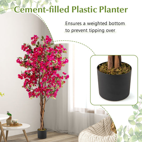 6 Feet Artificial Bougainvillea Tree with 910 Flowers