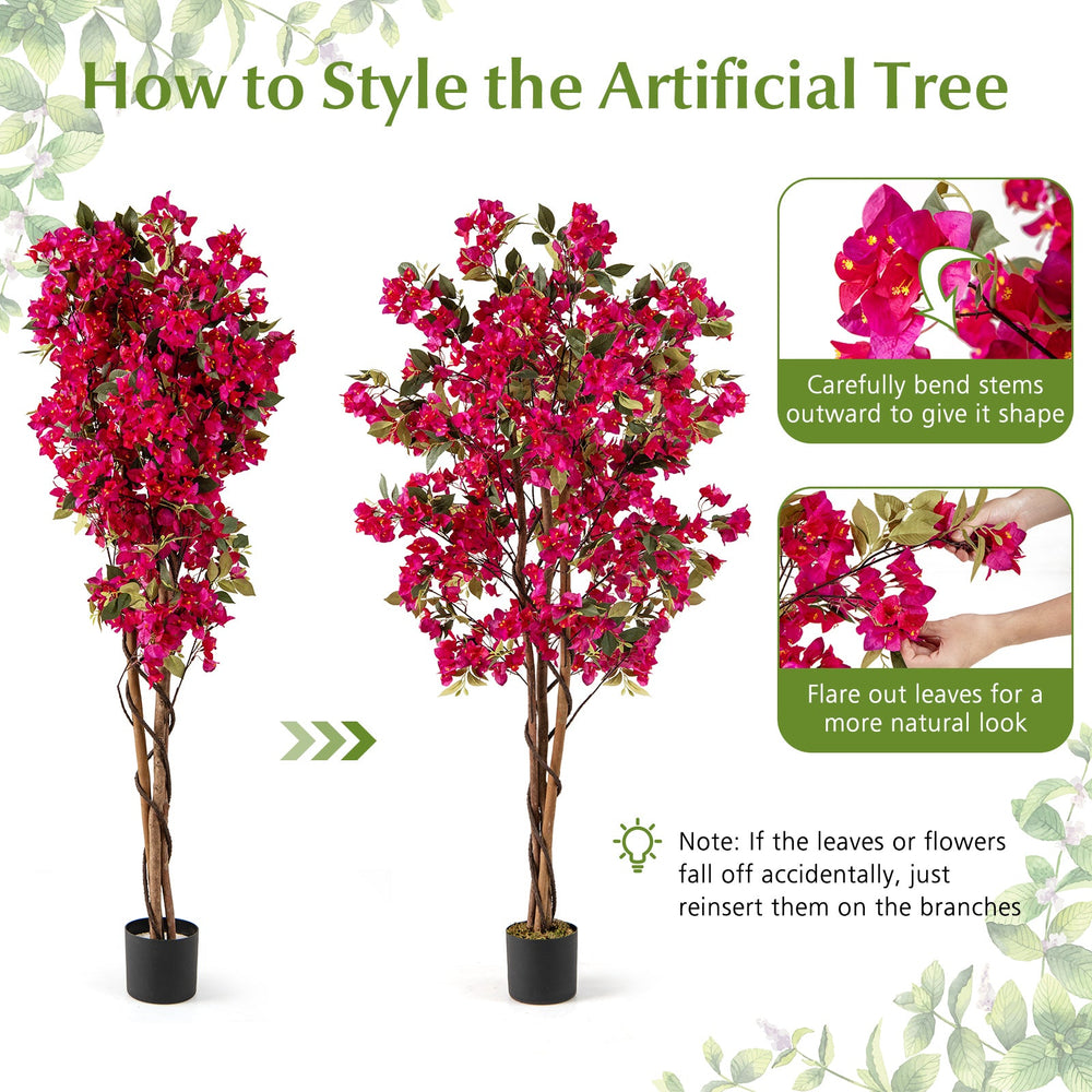 6 Feet Artificial Bougainvillea Tree with 910 Flowers