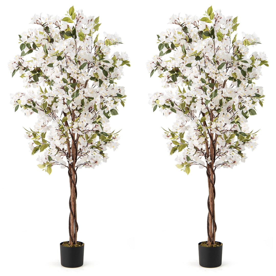 6 Feet Artificial Bougainvillea Tree with 910 White Flowers