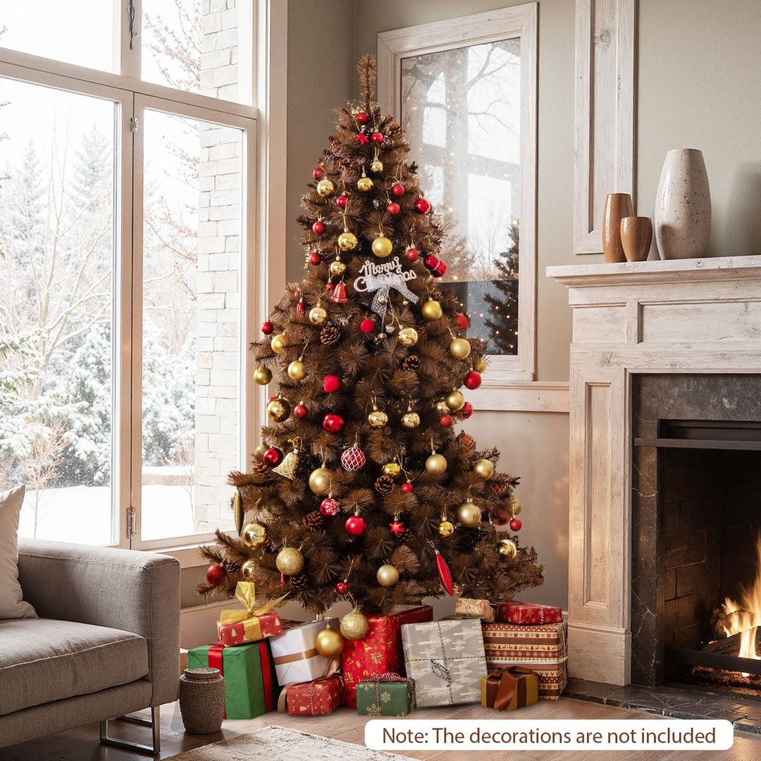 6 Feet Artificial Christmas Tree with 493 Branch Tips for Home Office Carnival