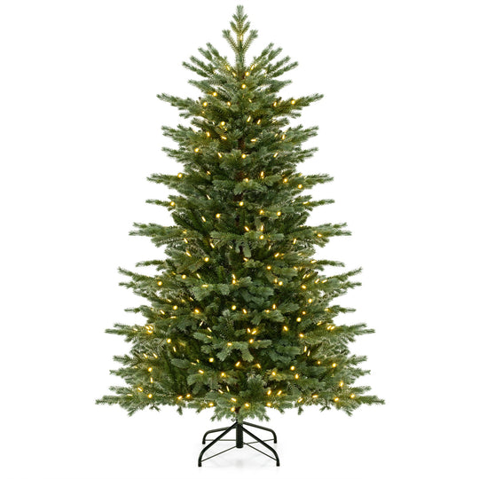 5/6/7 Feet Artificial Christmas Tree with 1426/2116/3156 Lush PVC and 200/300/400 Warm White LED Lights