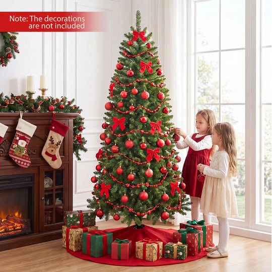 6 Feet Pre-Lit Artificial Christmas Tree with 300/250/170/380 Warm White and Multi-color LED