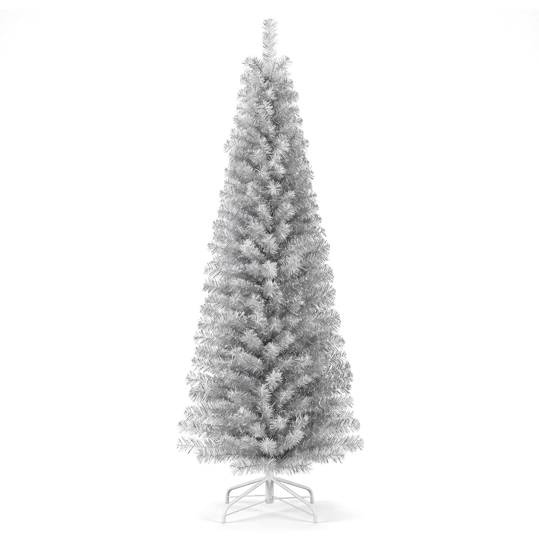 6 Feet Tinsel Tree Unlit Slim Pencil Christmas Tree