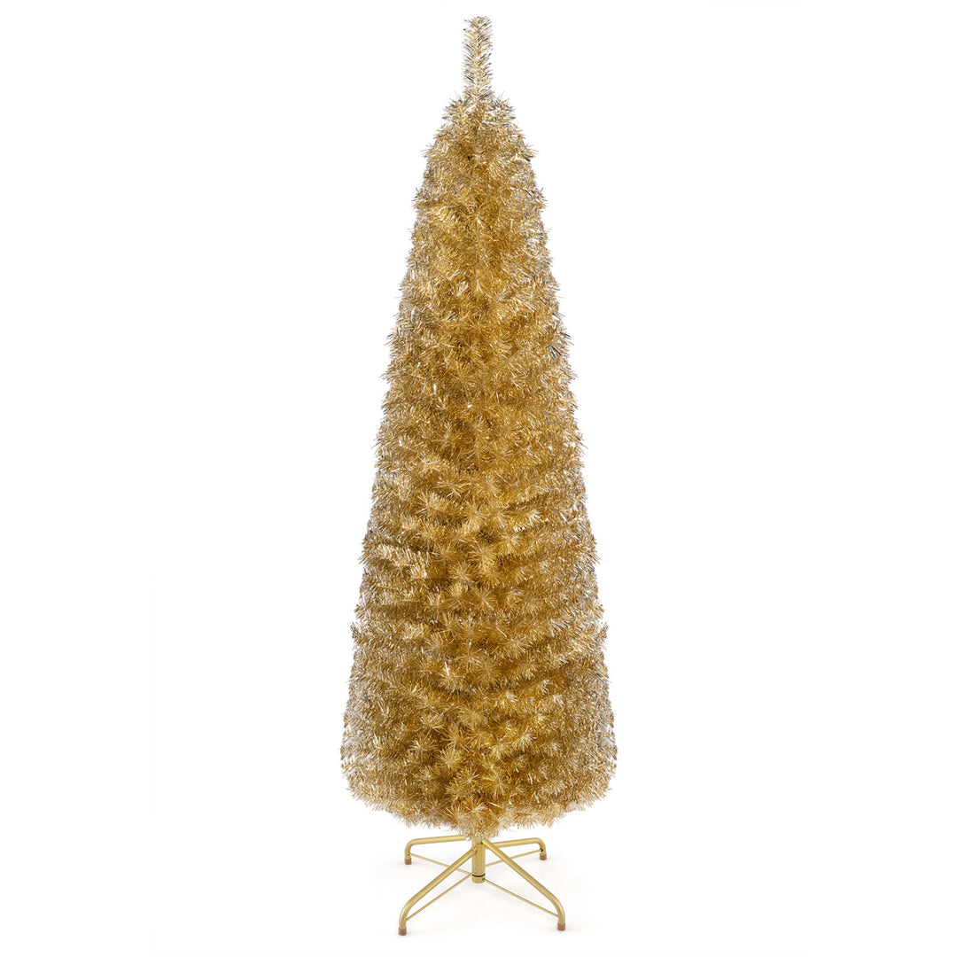 6 Feet Tinsel Tree Unlit Slim Pencil Christmas Tree