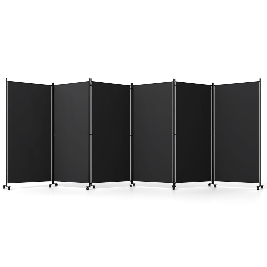 6-Panel Folding Room Divider with Wheels