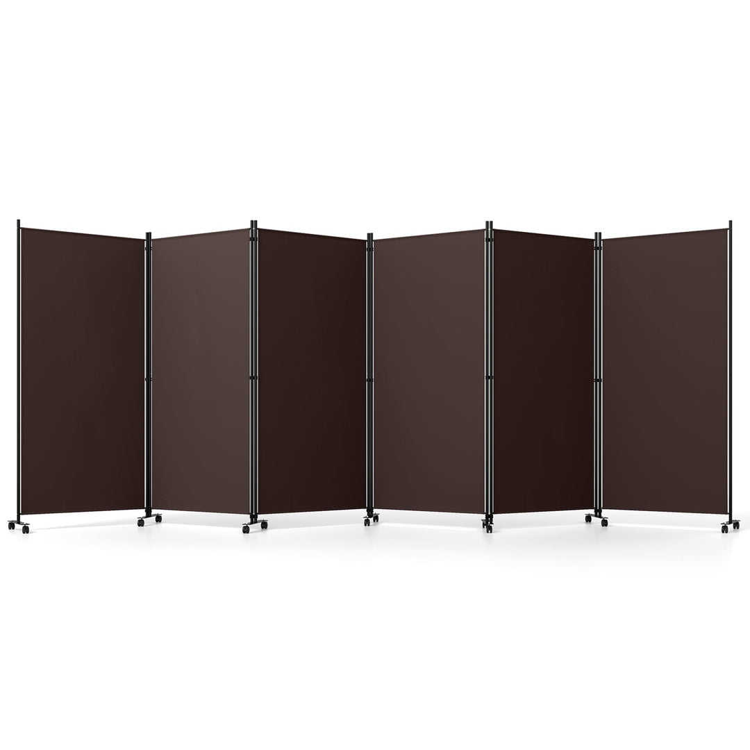 6-Panel Folding Room Divider with Wheels