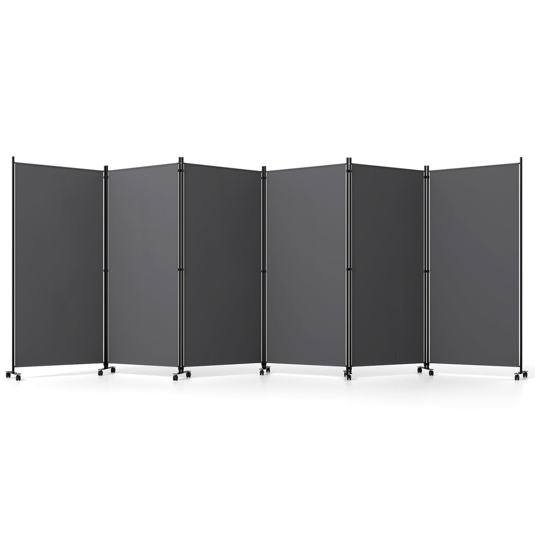 6-Panel Folding Room Divider with Wheels