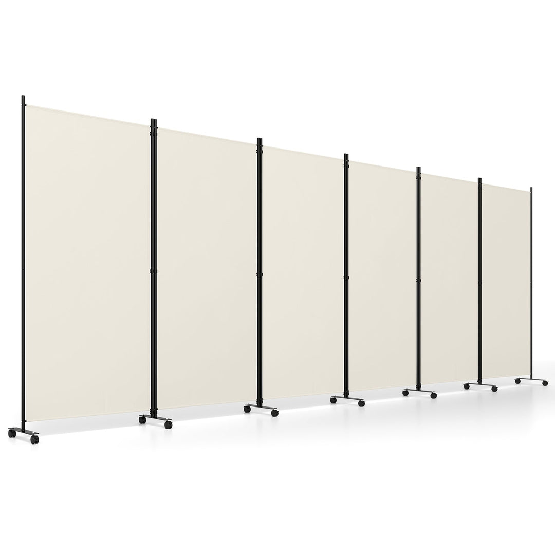 6-Panel Folding Room Divider with Wheels