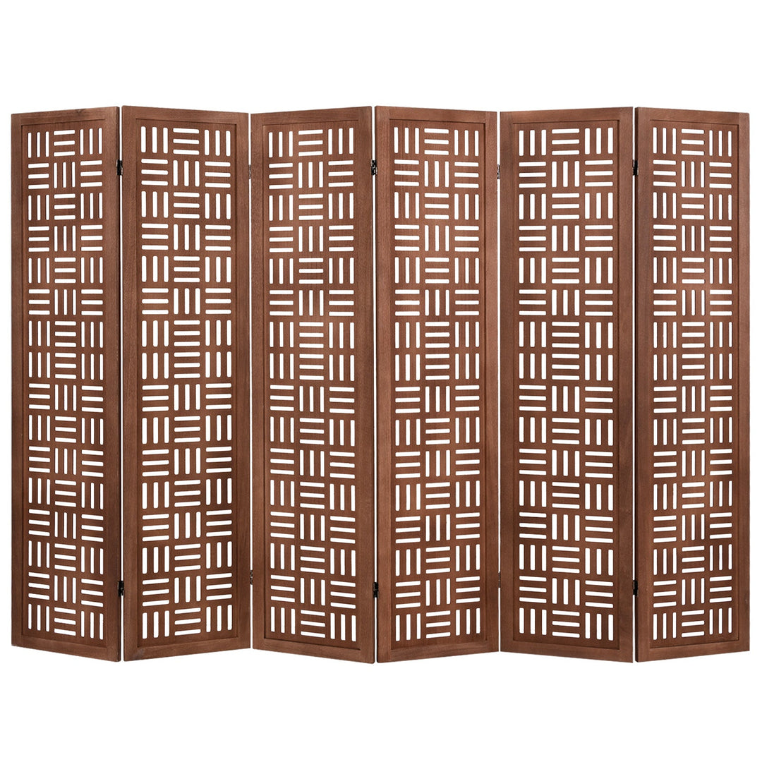 4-Panel Solid Wood Room Divider Folding Partition Stand