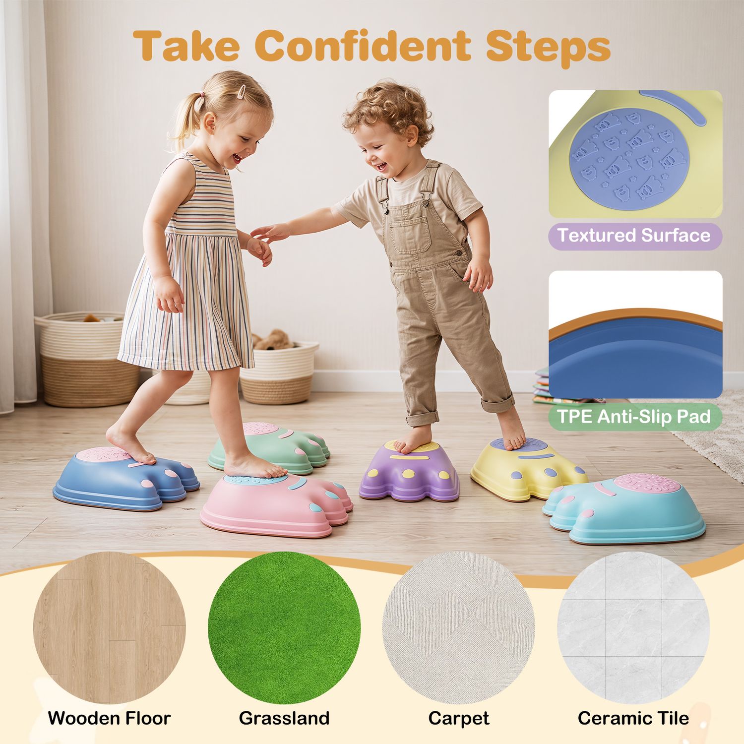 6 Pieces Stepping Stones for Kids with Cute Monster Theme – GBruno Store