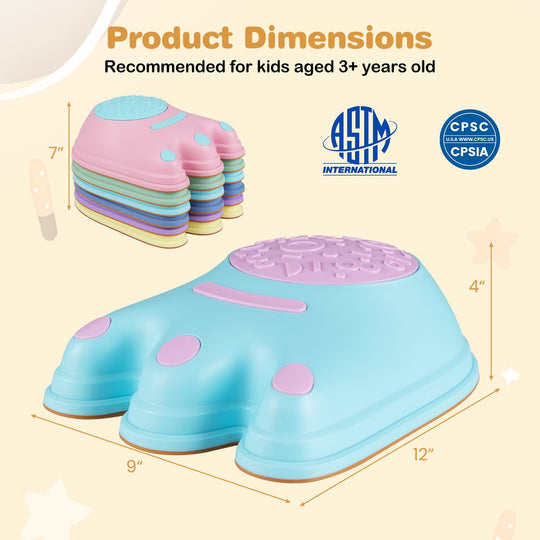 6 Pieces Stepping Stones for Kids with Cute Monster Theme