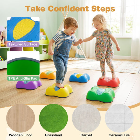 6 Pieces Stepping Stones for Kids with Cute Butterfly Theme