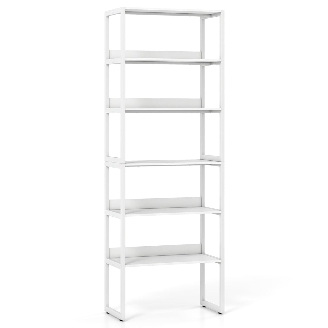 6-Tier Bookshelf with Metal Frame and Anti-Tipping Kits