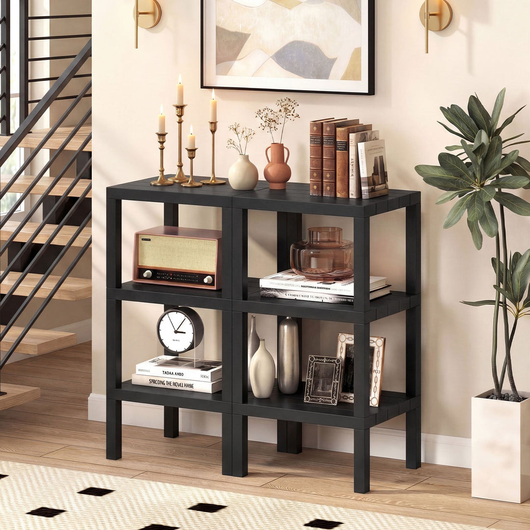 6-Tier Plastic Modular Storage Shelves for Living Room and Kitchen