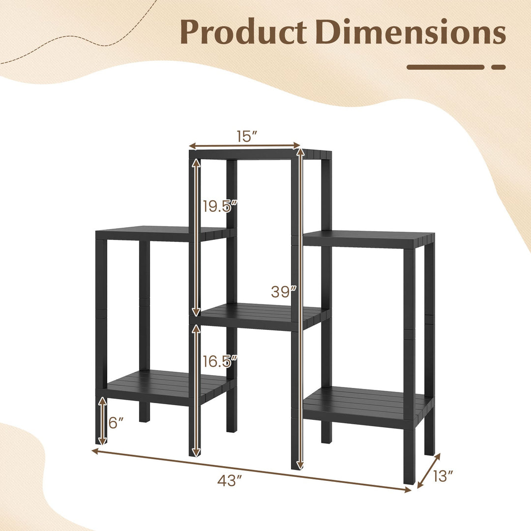6-Tier Plastic Modular Storage Shelves for Living Room and Kitchen