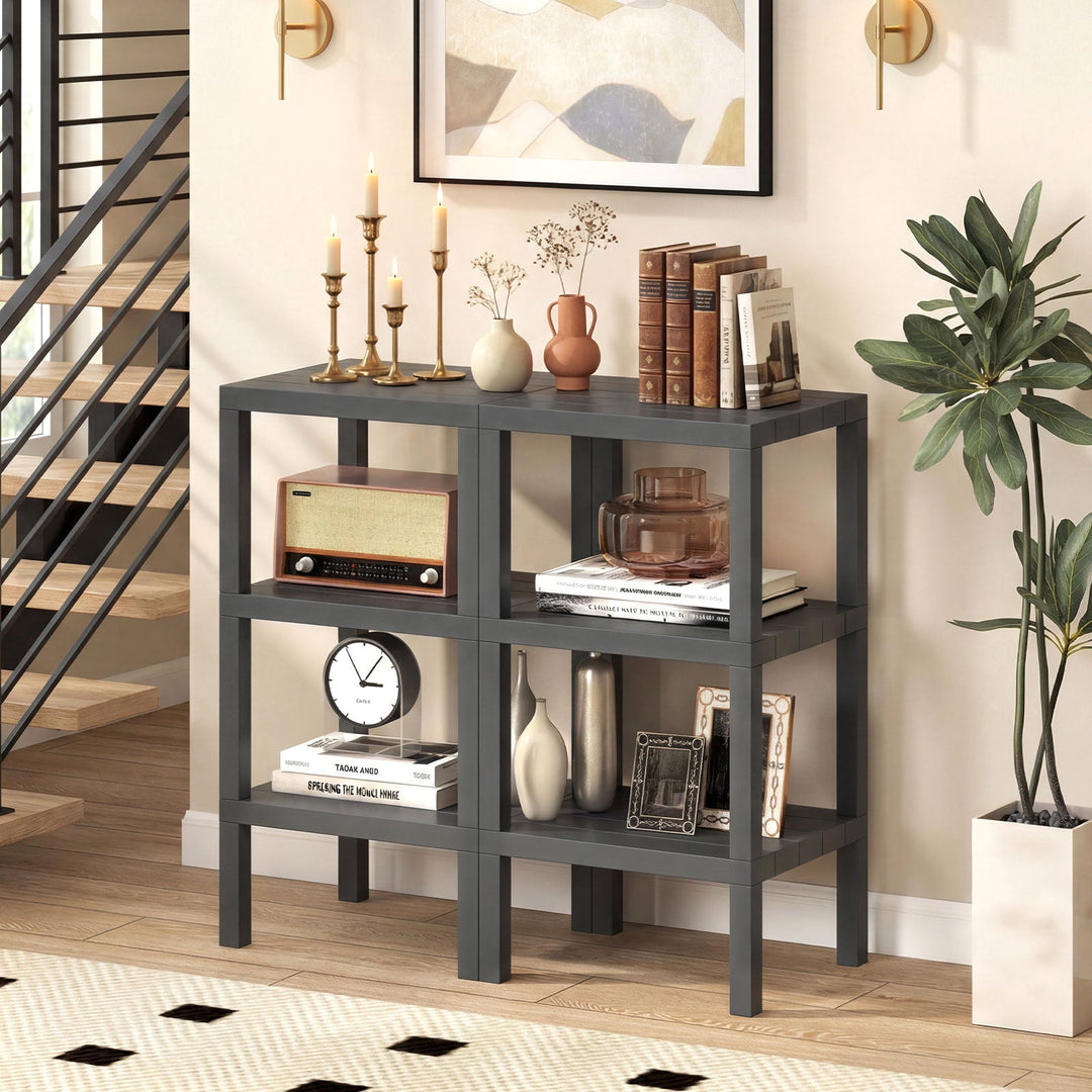 6-Tier Plastic Modular Storage Shelves for Living Room and Kitchen