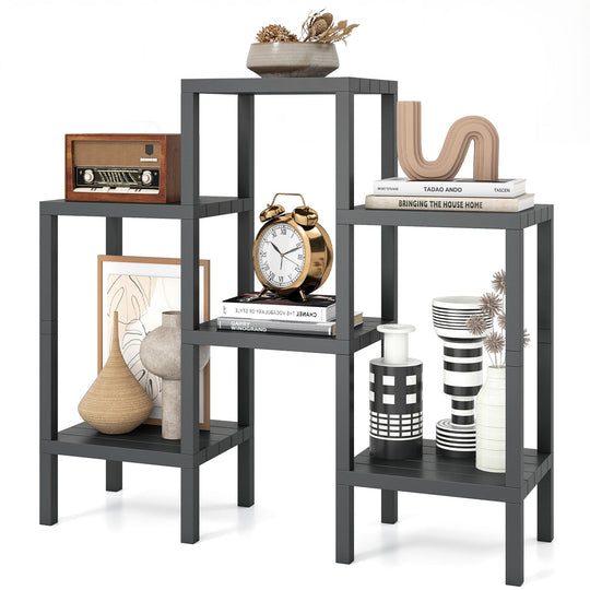 6-Tier Plastic Modular Storage Shelves for Living Room and Kitchen
