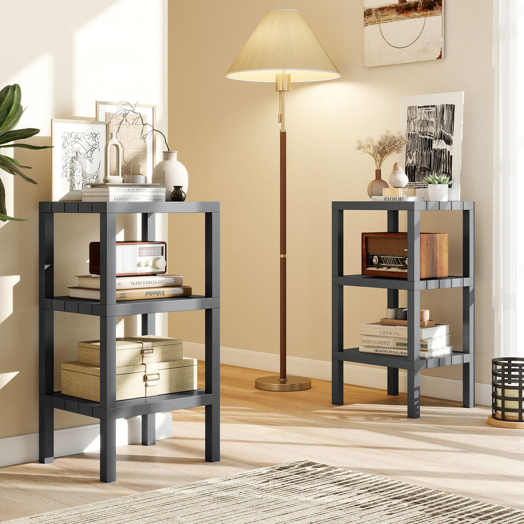 6-Tier Plastic Modular Storage Shelves for Living Room and Kitchen