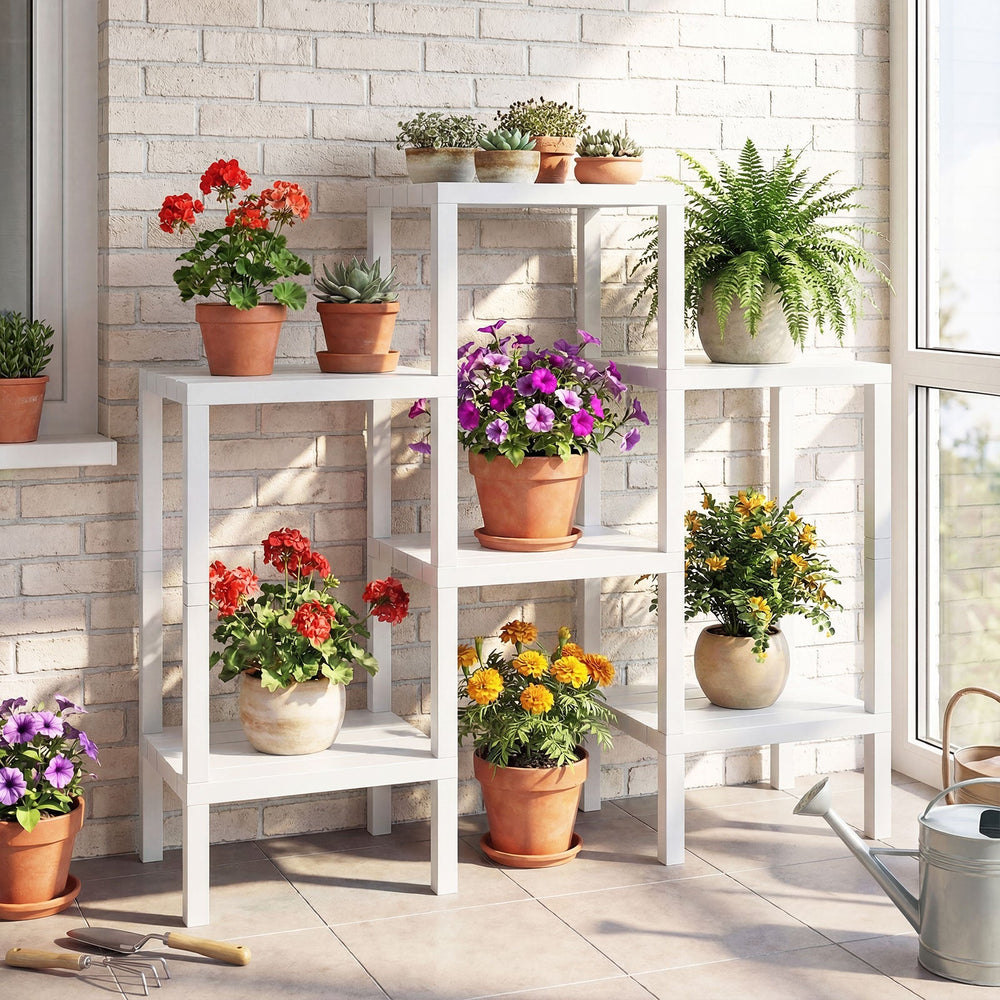 6-Tier Plastic Modular Storage Shelves for Living Room and Kitchen