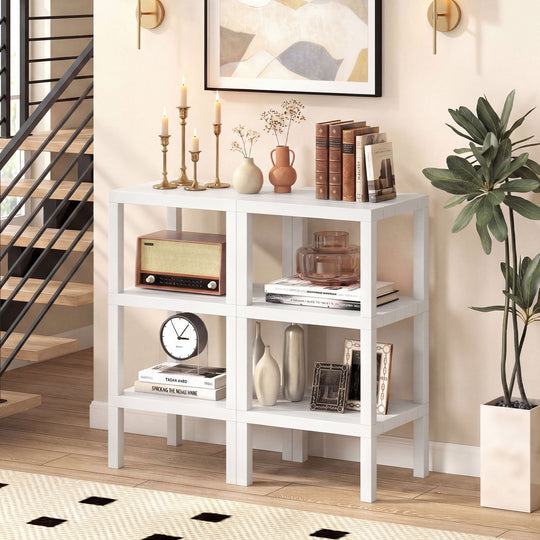 6-Tier Plastic Modular Storage Shelves for Living Room and Kitchen