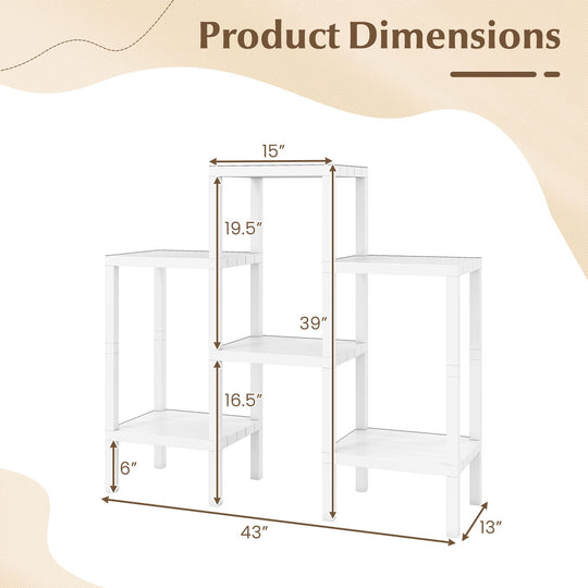 6-Tier Plastic Modular Storage Shelves for Living Room and Kitchen