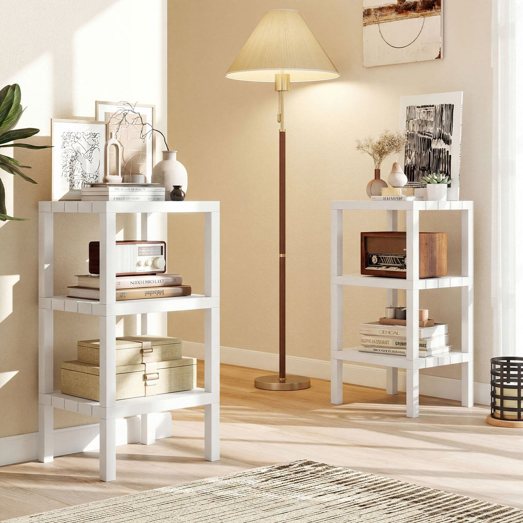 6-Tier Plastic Modular Storage Shelves for Living Room and Kitchen
