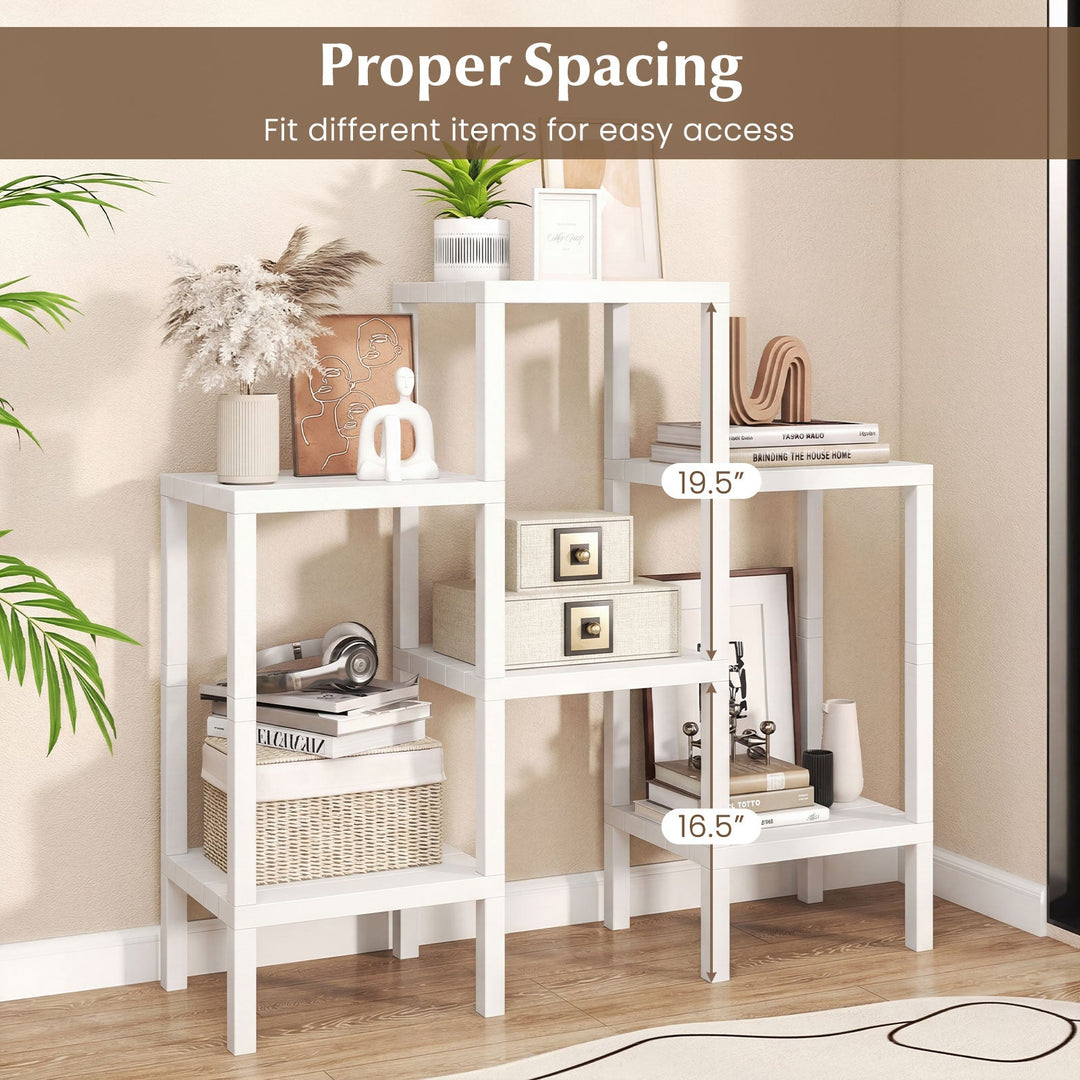 6-Tier Plastic Modular Storage Shelves for Living Room and Kitchen
