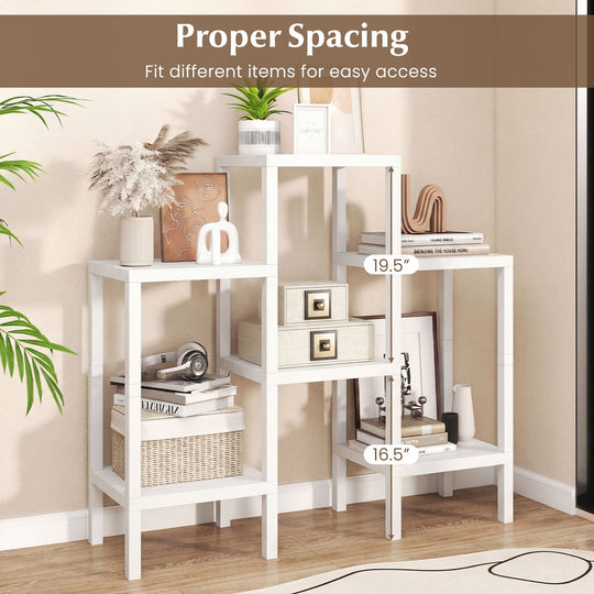 6-Tier Plastic Modular Storage Shelves for Living Room and Kitchen